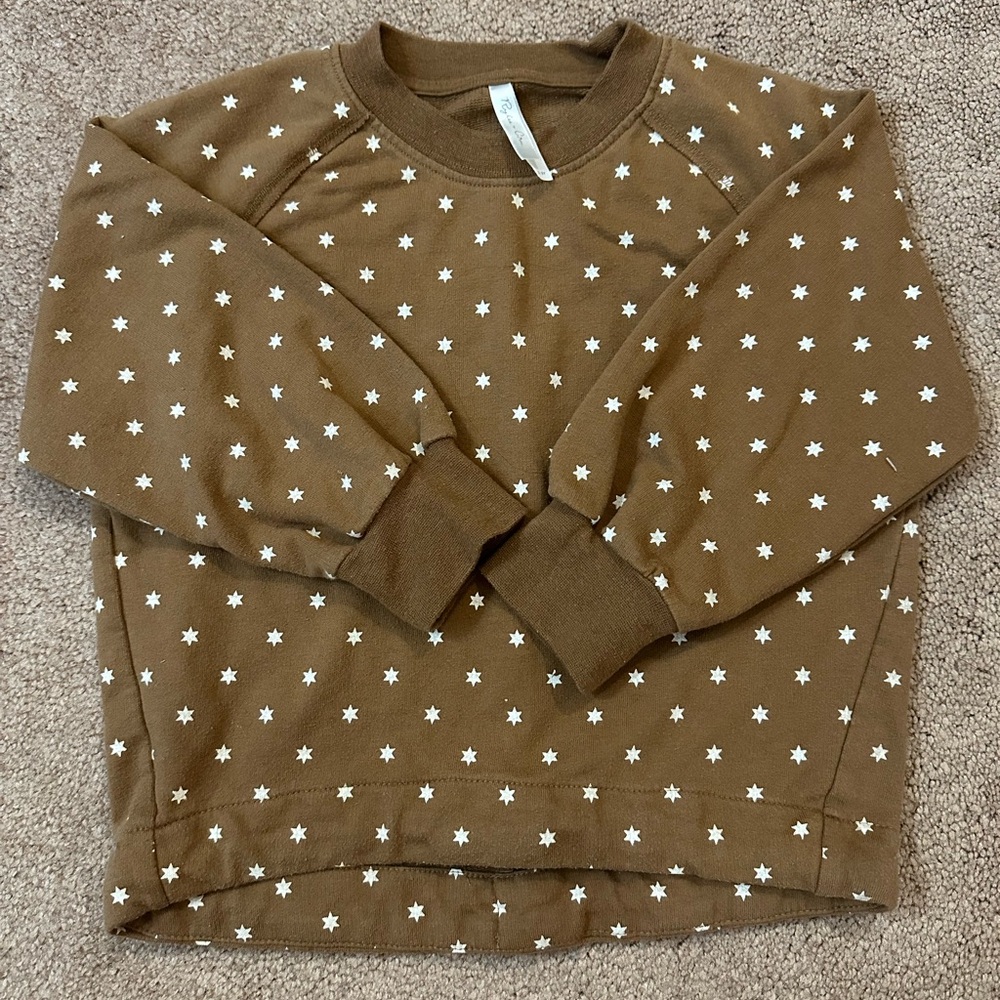 Rylee + Cru Girls Brown Star Sweatshirt